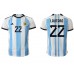 Argentina Lautaro Martinez #22 Replika Hemma matchkläder VM 2022 Korta ärmar
